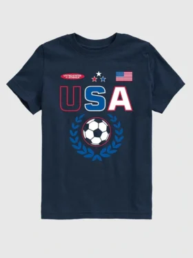 Koszula z nadrukiem piłkarskim dla dzieci „USA Soccer”