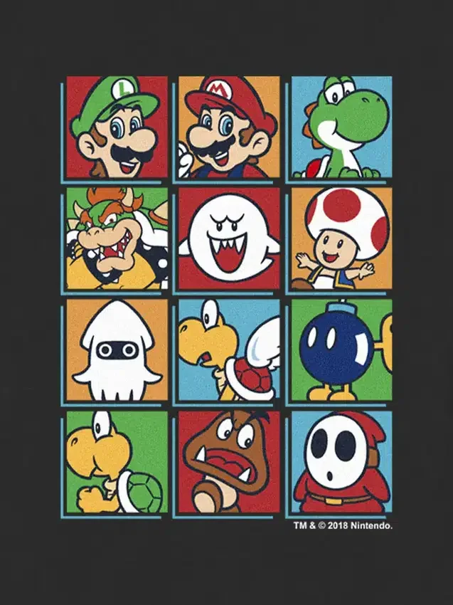 Koszula z nadrukiem postaci z Nintendo w pudełku dla malucha