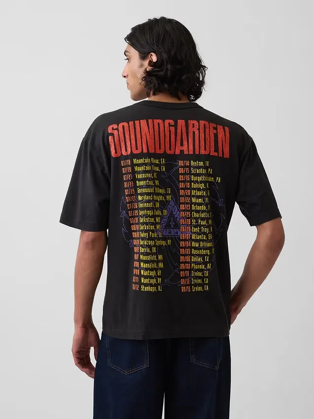 Koszula z nadrukiem Soundgarden, gruba, o skróconym kroju