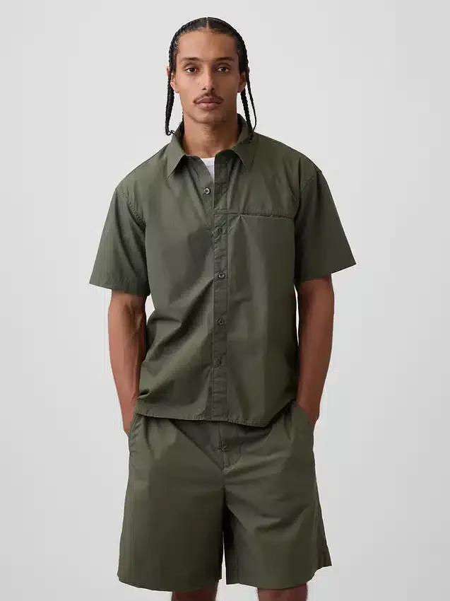 Koszula z popeliny o luźnym kroju