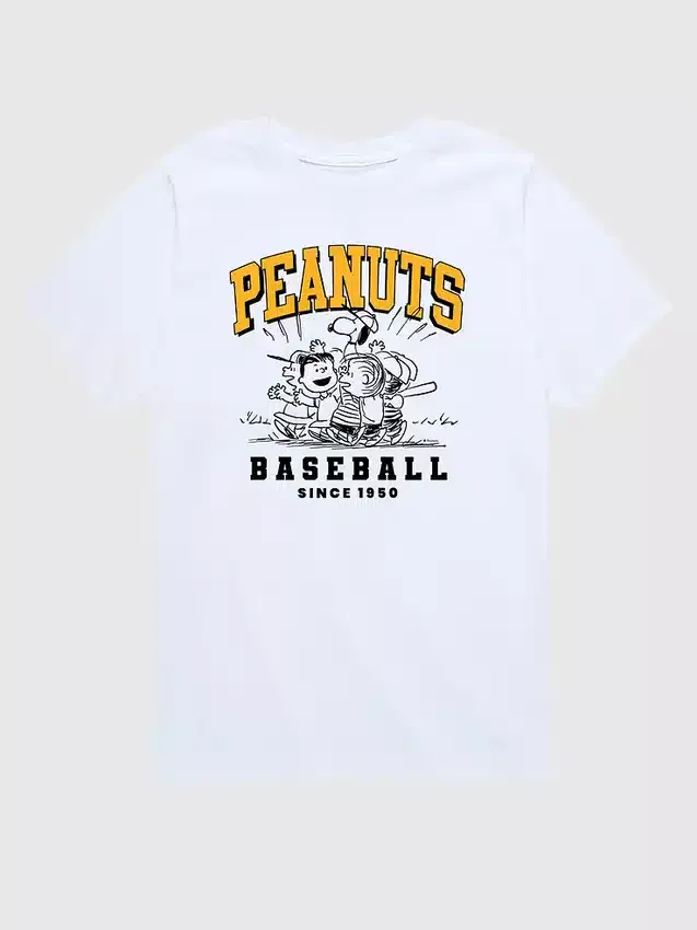 Koszulka baseballowa w szortach z krótkim rękawem dla maluchów z motywem Peanuts