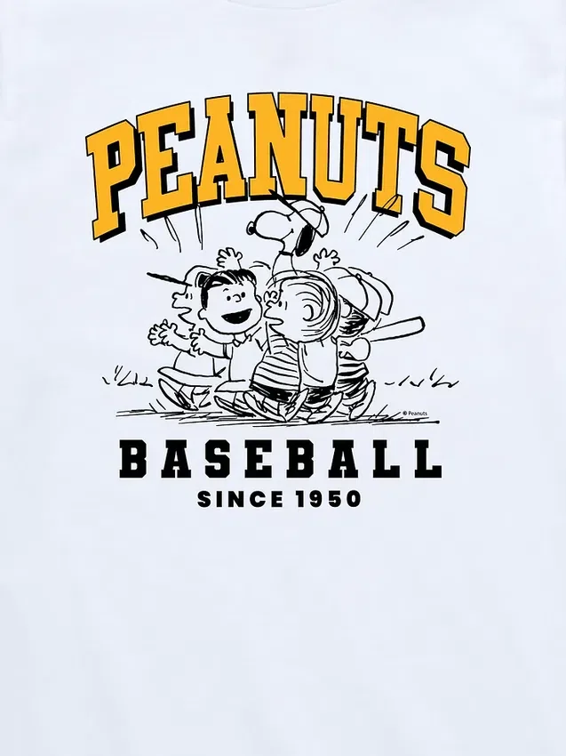 Koszulka baseballowa w szortach z krótkim rękawem dla maluchów z motywem Peanuts