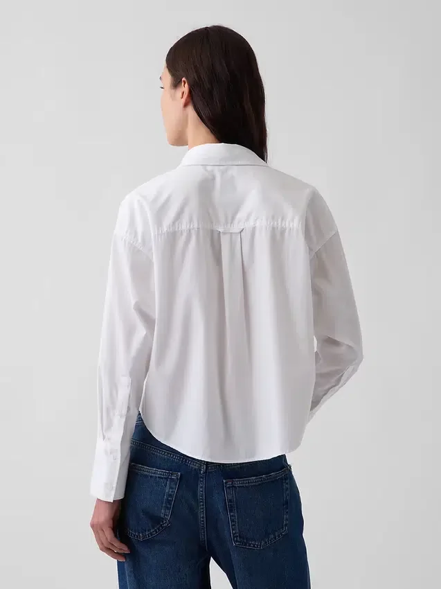 Koszulka oversize z popeliny z bawełny organicznej