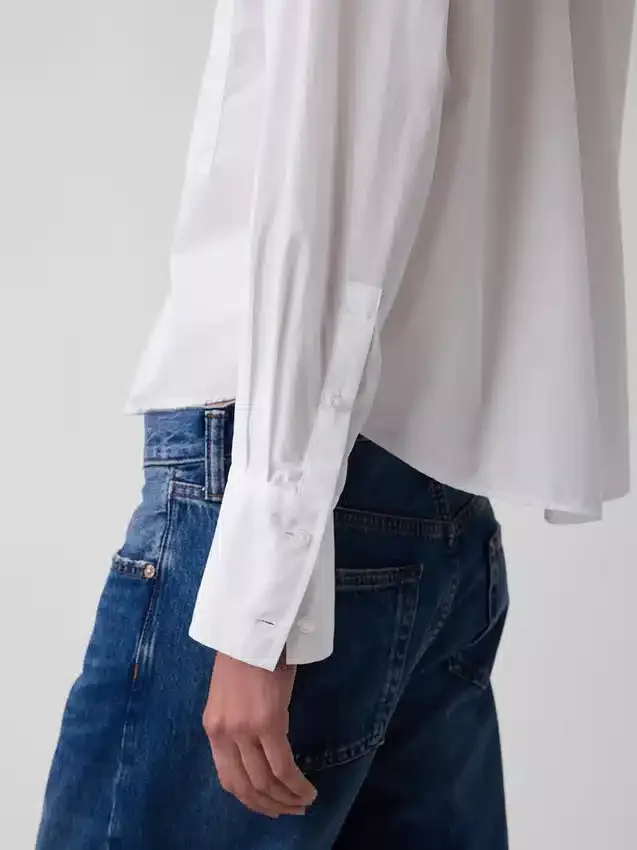 Koszulka oversize z popeliny z bawełny organicznej