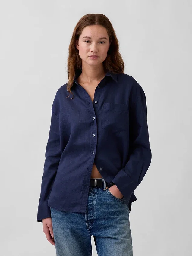 Koszulka oversize ze 100% lnu