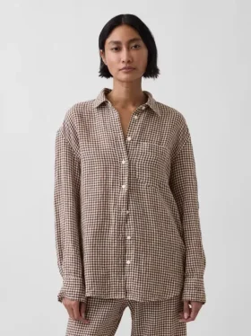 Koszulka oversize ze 100% lnu