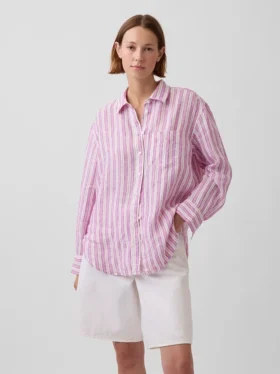 Koszulka oversize ze 100% lnu