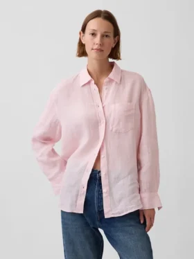 Koszulka oversize ze 100% lnu