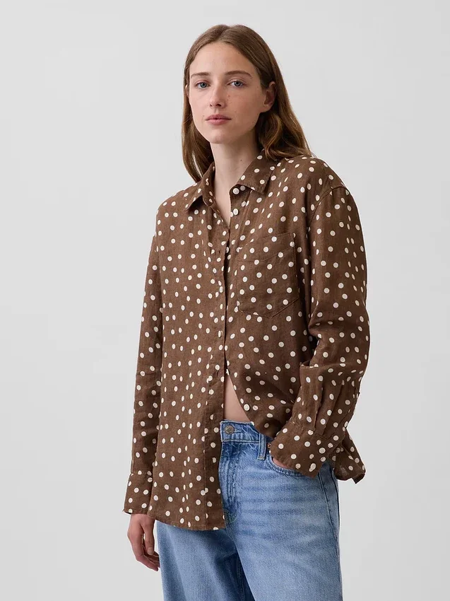 Koszulka oversize ze 100% lnu