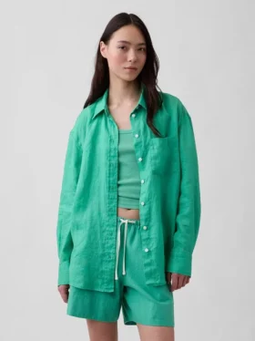 Koszulka oversize ze 100% lnu