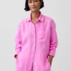 Koszulka oversize ze 100% lnu