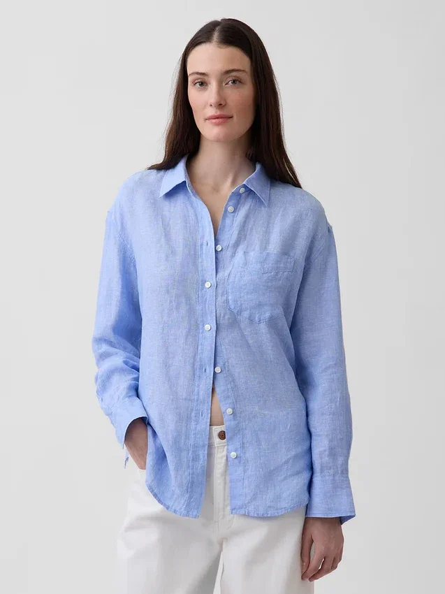 Koszulka oversize ze 100% lnu
