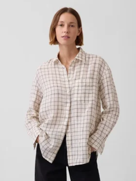 Koszulka oversize ze 100% lnu