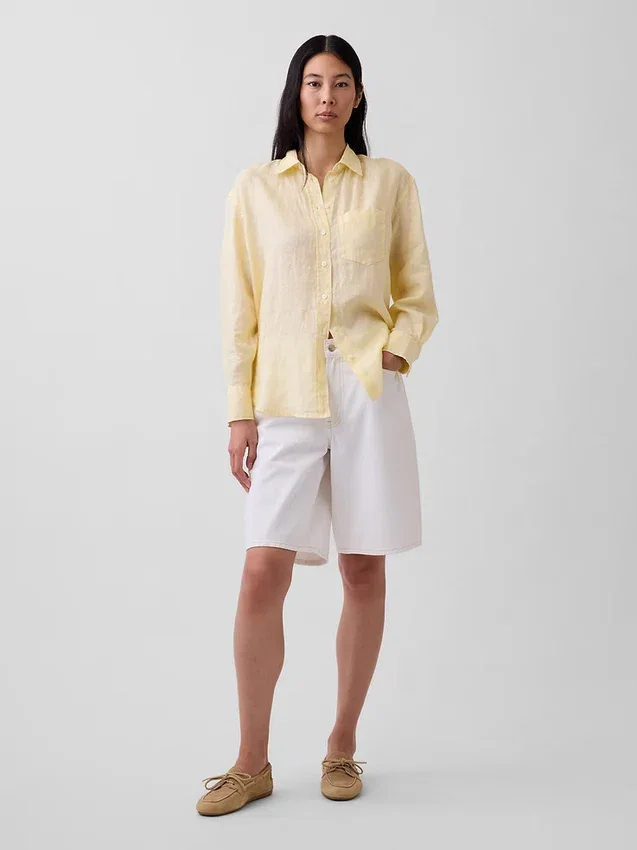 Koszulka oversize ze 100% lnu