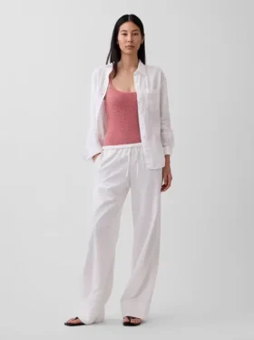 Koszulka oversize ze 100% lnu