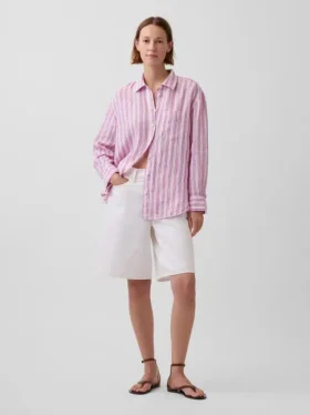Koszulka oversize ze 100% lnu