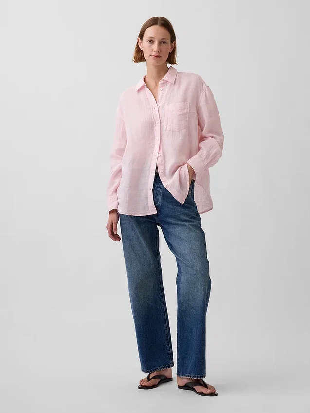 Koszulka oversize ze 100% lnu