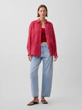 Koszulka oversize ze 100% lnu