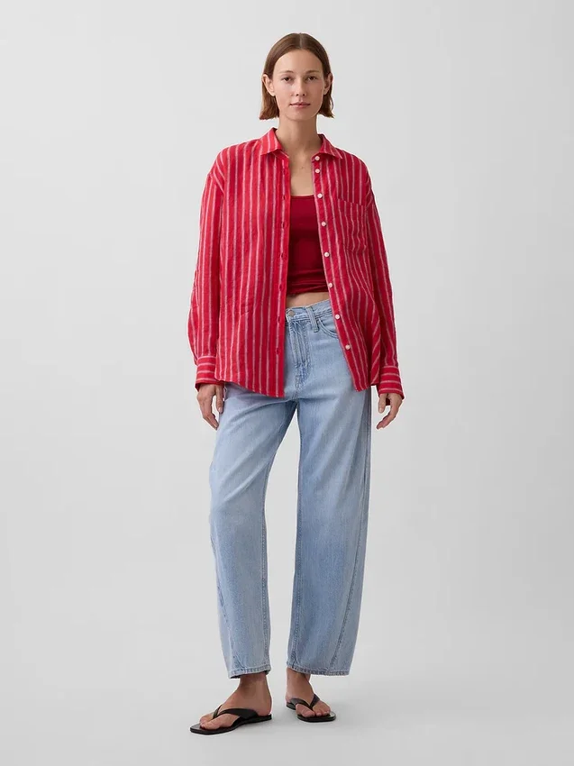 Koszulka oversize ze 100% lnu
