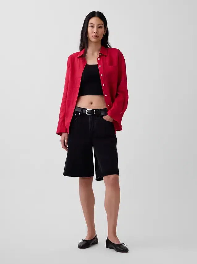 Koszulka oversize ze 100% lnu