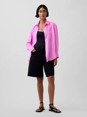 Koszulka oversize ze 100% lnu