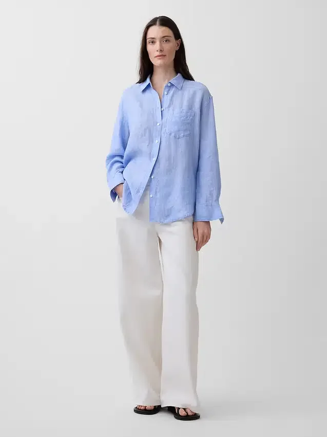 Koszulka oversize ze 100% lnu