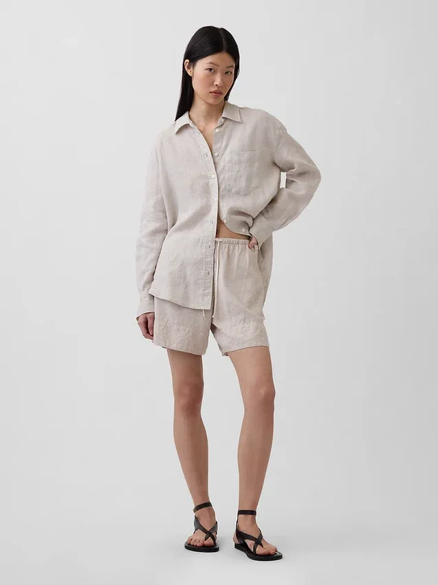 Koszulka oversize ze 100% lnu