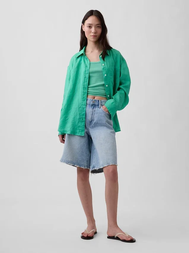 Koszulka oversize ze 100% lnu