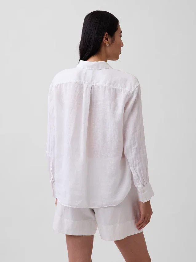 Koszulka oversize ze 100% lnu