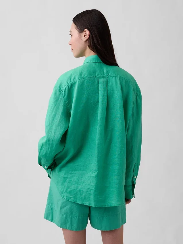 Koszulka oversize ze 100% lnu