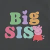 Koszulka z nadrukiem „Big Sis” z motywem Peppa Pig dla małych dzieci