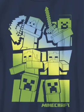 Koszulka z nadrukiem dla dzieci „Minecraft: Steve i Alex kontra moby”