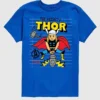 Koszulka z nadrukiem dla malucha z motywem „Marvel Thor Doodle” w wersji z szortami z krótkim rękawem