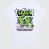 Koszulka z nadrukiem dla maluchów „Marvel: Niesamowity Hulk” w stylu doodle z krótkim rękawem w formie szortów