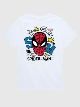 Koszulka z nadrukiem dla małych dzieci „Marvel Scribbled Spider-Man” w wersji z szortami z krótkim rękawem