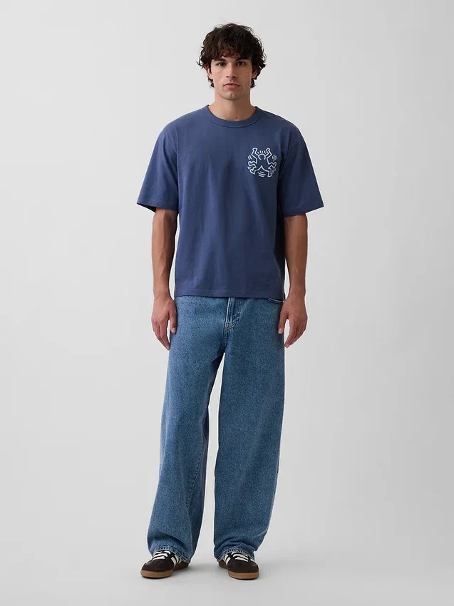 Koszulka z nadrukiem Keitha Haringa w stylu oversize