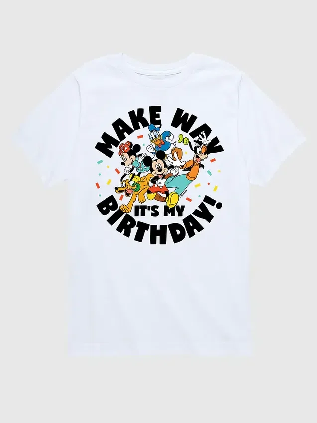 Koszulka z nadrukiem „Make Way, It’s My Birthday” z motywem Disneya dla maluchów