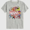 Koszulka z nadrukiem „Marvel Avengers Doodle” w wersji z krótkim rękawem dla maluchów w szortach