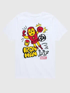 Koszulka z nadrukiem „Marvel Iron Man Doodle” w wersji z szortami dla małych dzieci