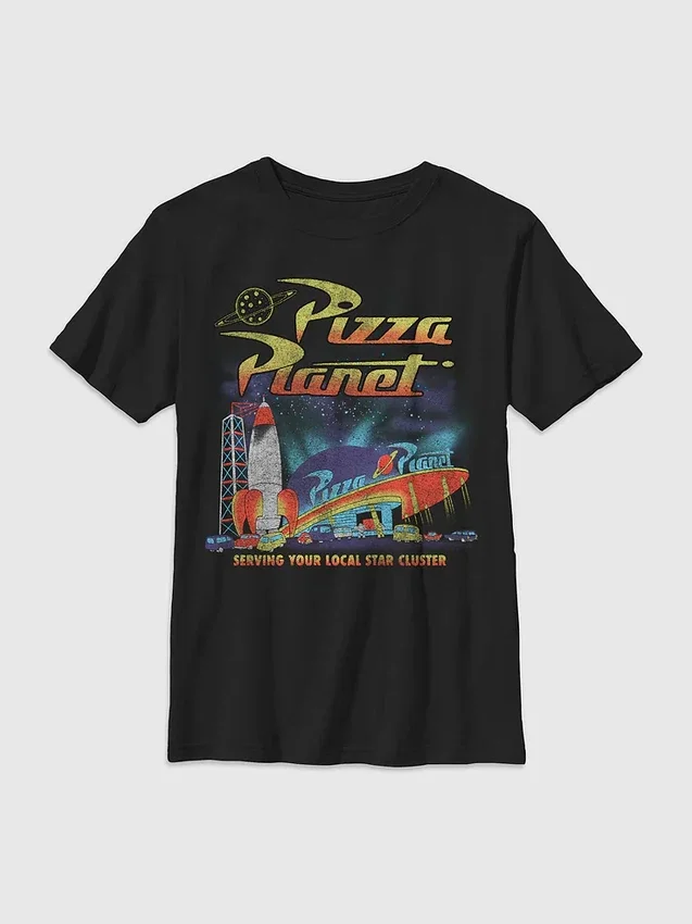 Koszulka z nadrukiem „Pizza Planet” z filmu „Toy Story” dla dzieci