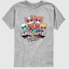 Koszulka z nadrukiem „Super Kitties” w szortach dla małych dzieci