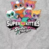 Koszulka z nadrukiem „Super Kitties” w szortach dla małych dzieci