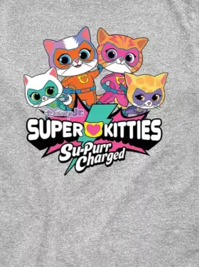 Koszulka z nadrukiem „Super Kitties” w szortach dla małych dzieci