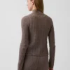 Krótki kardigan z dzianiny typu cable-knit z zamkiem błyskawicznym CashSoft