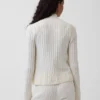 Krótki kardigan z dzianiny typu cable-knit z zamkiem błyskawicznym CashSoft