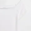 Krótki T-shirt z dzianiny o gęstym splocie z odkrytymi ramionami