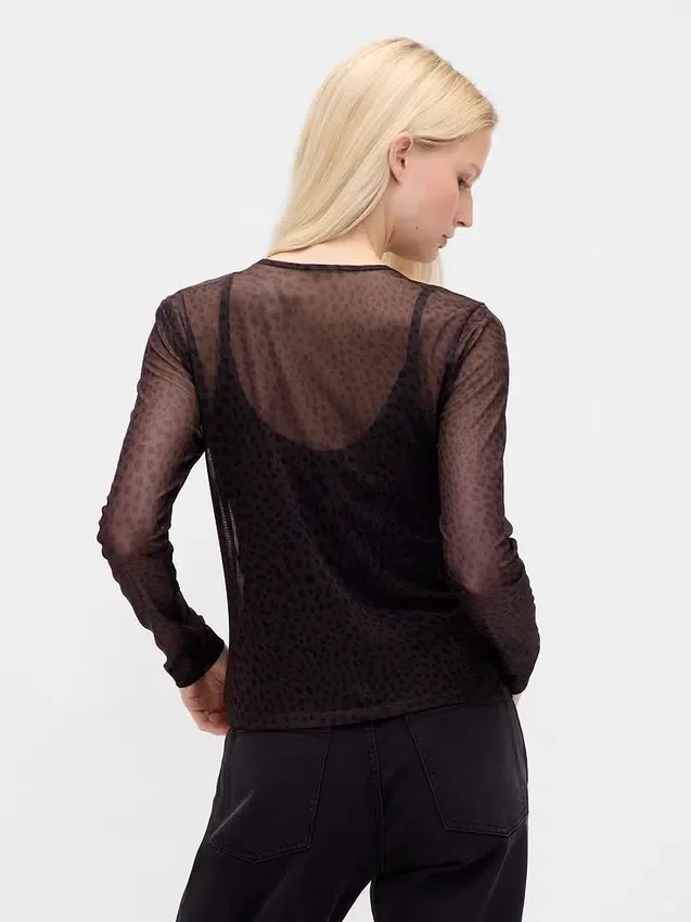 Krótki T-shirt z siateczki