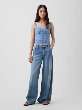 Krótki top typu bustier z ażurowymi wstawkami
