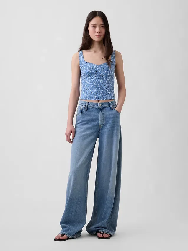 Krótki top typu bustier z ażurowymi wstawkami