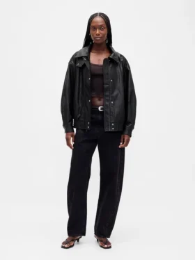 Kurtka oversize z wegańskiej skóry